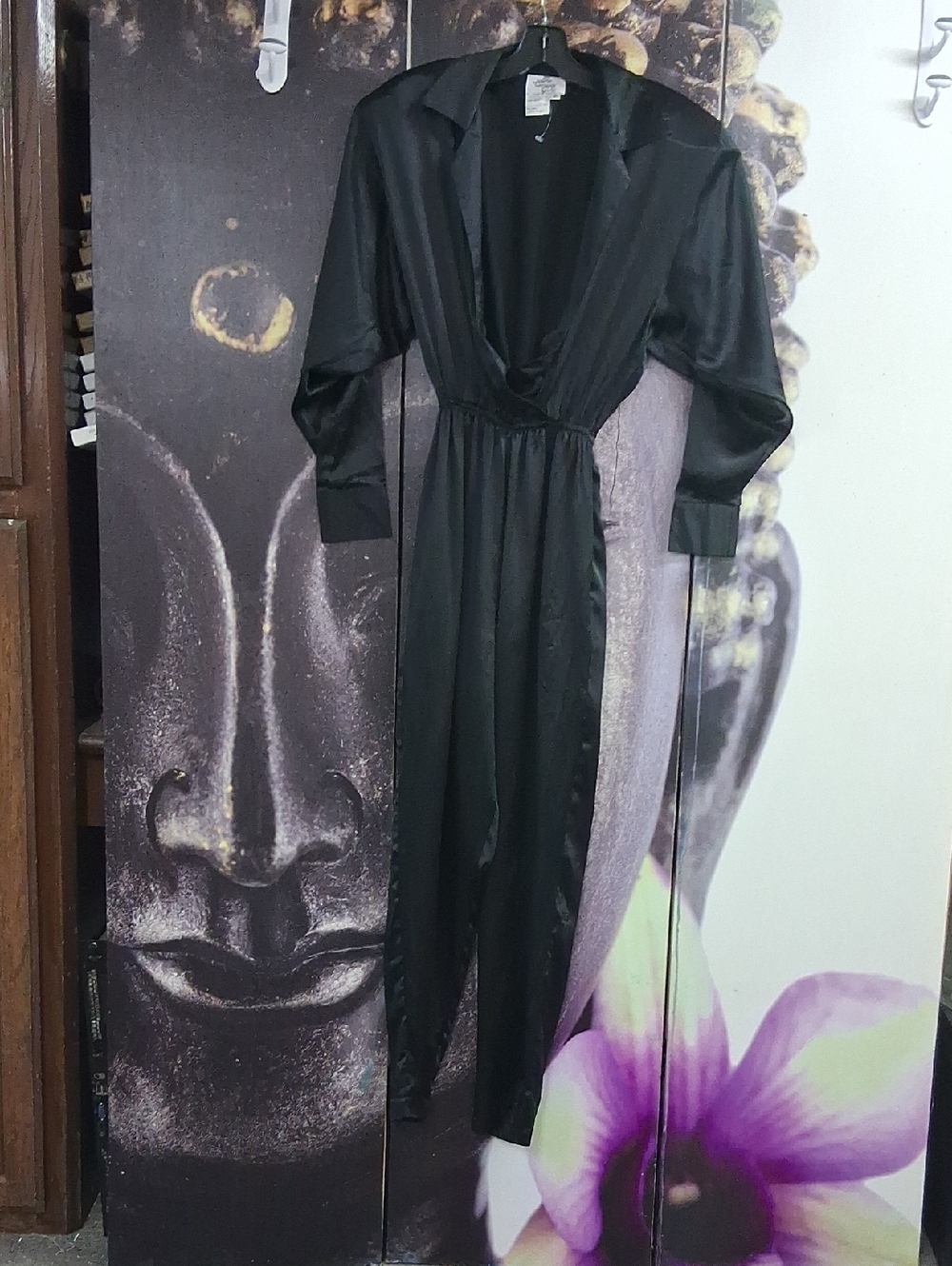 The Company Store Womens  90's Black Silk Jumpsuit . Size P